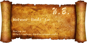 Wehner Beáta névjegykártya