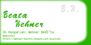 beata wehner business card